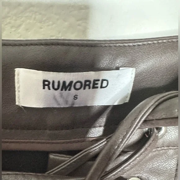 Rumored Straight Shooter  Lace-Up Pants in Black Coffee Size Small Pre-owned - Picture 8 of 12